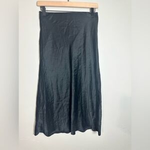 Quince 100% Silk Midi Skirt Black Size Small Washable Silk Skirt